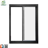 Ventanas negras de vidrio templado de doble acristalamiento de fabricante personalizado moderno, ventanas corredizas de aluminio con impacto de huracán, ventanas casas