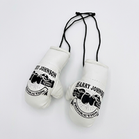 Porte-clés miniature Harry Johnson en cuir blanc avec fermeture auto-agrippante, léger, personnalisable, équipement de boxe de haute qualité pour adultes, respirant