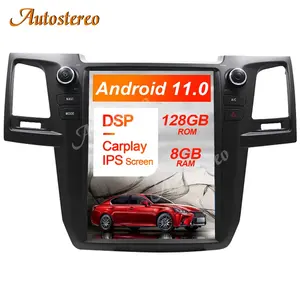 8+128G Android 11 Tesla Radio Auto Stereo For Toyota Hilux Revo Fortuner 2007-2015 Car GPS Navigation Headunit Multimedia Player