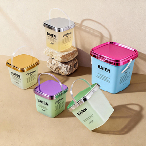 Suministro <span class=keywords><strong>de</strong></span> Fábrica: Tarros <span class=keywords><strong>de</strong></span> Plástico Transparente <span class=keywords><strong>de</strong></span> Grado Alimenticio 1L-5L, Cubos con Asas y Tapas, Colores Personalizados, Impresión <span class=keywords><strong>de</strong></span> Logotipo, Contenedor <span class=keywords><strong>de</strong></span> PP para Uso con Crema - Product Image 5
