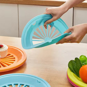 Wholesale New Hot Selling Plastic Circular <b>Tray</b> Multi Functional Food Storage Rack for Household Kitchen Vegetable Drain - Product Image 3