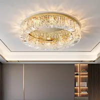 Offre Spéciale Ronde Moderne Plafonnier Décoration Chambre Salon De Luxe Lampe En Cristal de Plafond