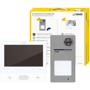 Kit d'entrée vidéo Vimar avec écran 7 pouces préprogrammé et contrôle par application pour la sécurité domestique - Product Image 1