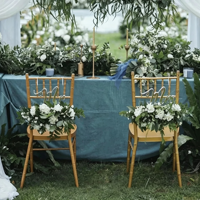 Chaise Chiavari empilable en plastique doré imperméable pour mariages, fêtes, fermes, salles, restaurants, hôtels - Vente en gros