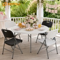 Tables de patio en plastique et chaises pliantes en métal en gros à prix avantageux à vendre