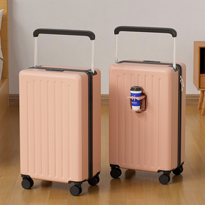 Maleta con ruedas anchas de 20 pulgadas, silenciosa, con portavasos, unisex, equipaje de mano para viajes de ocio. - Product Image 1