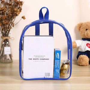 Customize OEM ODM Fashion Water Resistant <b>Mini</b> Transparent PVC School <b>Backpack</b> Zipper Closure 21L Capacity Curved Shoulder Strap - Product Image 2