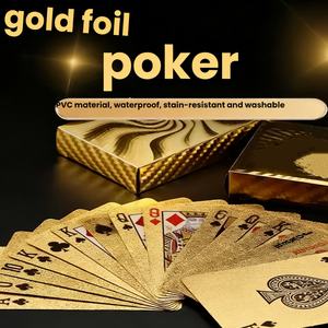 Jeu de Mahjong et de <span class=keywords><strong>Poker</strong></span> en Plastique Anti-plis, Cartes Dorées Étanche, <span class=keywords><strong>Table</strong></span> de Jeu pour Bars et Fêtes - Product Image 1