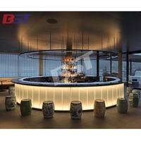 Comptoir de bar de Restaurant de luxe, grand comptoir de bar rond LED de boîte de nuit design