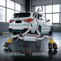 Échappement Catback Valvetronic pour BMW X3 X4 G01 G02 M40i 2020-2024 B58, système d'échappement avec silencieux et embouts en carbone quadruples