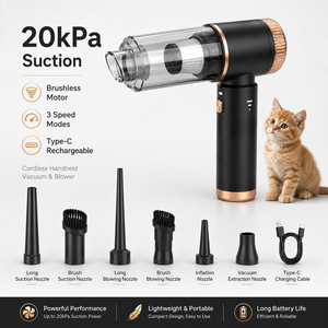 4 in 1 Cordless Handheld <b>Vacuum</b> Cleaner 100W 20KPa Brushless Air Duster Blower Inflator Deflator Type C Rechargeable OEM ODM - Product Image 1