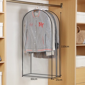 Nuevo estilo transparente colgante 3D ropa del hogar protectores a prueba de polvo chaqueta transparente traje armario ropa colgante - Product Image 6