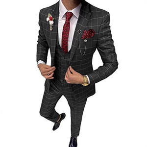 Männer Anzüge 3 Stück Smoking gekerbte Revers Groom smen Hochzeits anzüge Mode Männer Business Blazer Hosen Weste - Product Image 4