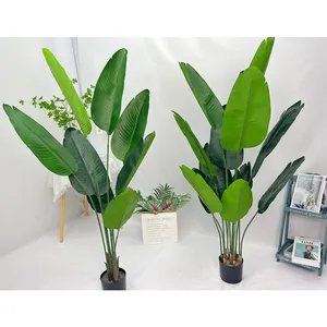 Zementierte Kunststoff-Topfpflanze Gefälschter Baum Künstlicher Bananen baum Indoor Künstlicher Bonsai-Baum Groß