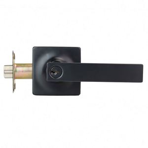 ชุดมือจับประตูแบบสี่เหลี่ยม WEKIS ขายดี พร้อมชุดล็อคแบบปิดบัง  อะไหล่ฮาร์ดแวร์เฟอร์นิเจอร์  วัสดุโลหะผสมสังกะสี  แบบไม่ใช้กุญแจ สีดำ สำหรับประตูไม้ - Product Image 2