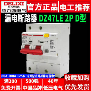 Interruptor Automático de Aire Doméstico de Alta Potencia Delixi 2P con Protección Contra Fugas DZ47LE-125 - Product Image 2