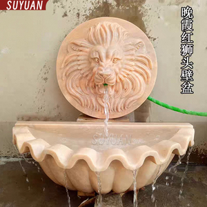 <span class=keywords><strong>Fontaine</strong></span> murale <span class=keywords><strong>en</strong></span> <span class=keywords><strong>pierre</strong></span> naturelle - <span class=keywords><strong>Bassin</strong></span> sculpté à la main avec tête de lion/éléphant <span class=keywords><strong>en</strong></span> marbre et granit, élément aquatique pour la décoration extérieure du jardin - Product Image 3