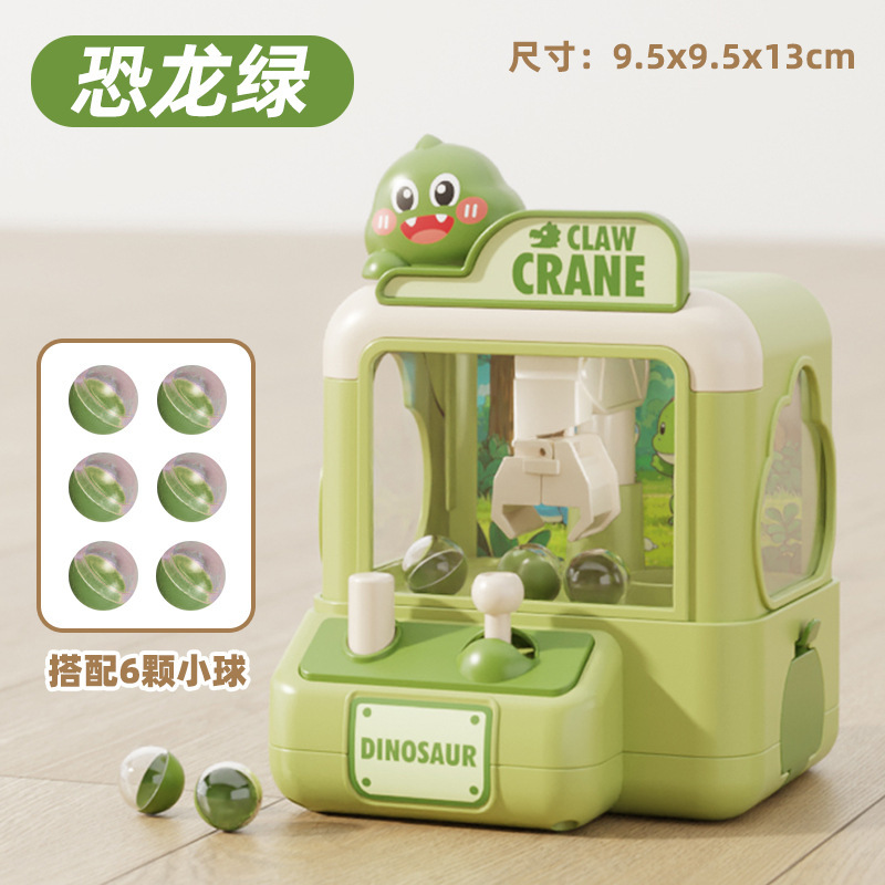 Macchina per il serraggio di perline a forma di dinosauro verde con 6 sfere - confezione e-commerce