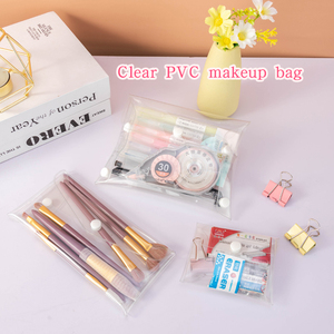 Sac à crayons transparent imperméable avec logo personnalisé, sac de rangement pour cosmétiques et maquillage, taille S/M/<span class=keywords><strong>L</strong></span>, utilisation scolaire et de bureau - Product Image 2