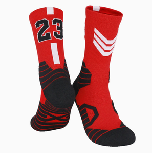 Chaussettes <span class=keywords><strong>de</strong></span> basketball professionnelles automne-hiver, épaisses, jacquard, lettres, évacuation <span class=keywords><strong>de</strong></span> l'humidité, semelle en tissu éponge, mi-mollet, antidérapantes, chaussettes <span class=keywords><strong>de</strong></span> sport - Product Image 4