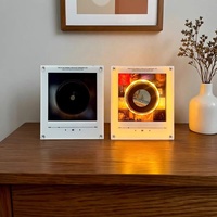Boîte à musique personnalisée en acrylique vierge avec capteur NFC, disque rotatif, aimant de réfrigérateur, veilleuse, enregistreur de vinyle et CD remplaçables