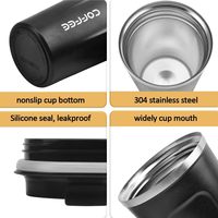 Mug à café bohème en acier inoxydable Corege, 20 oz, isotherme, avec couvercle à charnière, noir, écologique, cadeau d'affaires