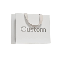 Tas Kado Kertas Ivory Putih Custom Logo untuk Pakaian, Sepatu, Perhiasan, Jam Tangan, Bulu, Kaus Kaki, Serbaguna, Dapat Didaur Ulang
