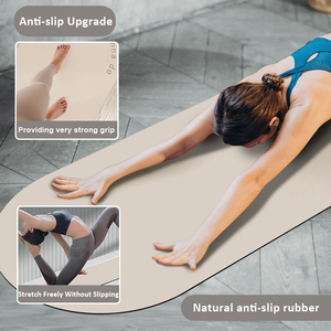 Tapete de Yoga y Pilates Sansd Beige, Muy Popular, Arqueado, de Color Sólido, Forma de Cápsula Ovalada, Antideslizante, con Logotipo Personalizado, de Goma PU Deportiva de 5 mm de Grosor - Product Image 3