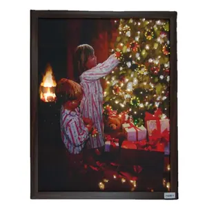 क्रिसमस दीवार कैनवास सजावट Suppliers-2021 क्रिसमस दीवार सजावट रोशन कैनवास कला प्रिंट मोमबत्तियाँ तस्वीर के साथ प्रकाश का नेतृत्व किया