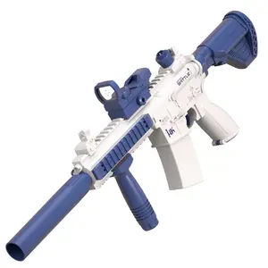 고용량 M416 배터리 구동 물총 장난감 자동 분출 물 소커 건 장거리 촬영 어린이 소년을위한 여름 장난감