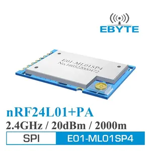 CE y RoHs Ebyte E01-ML01SP4 100mW 2000m NRF24L01 + pa + + lna 2,4 ghz transmisor de audio inalámbrico módulo