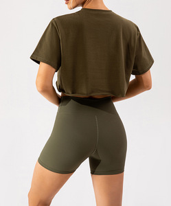 Eco Friendly Clothes 100% Organic Cotton Custom Print Logo Tshirt Women <strong>Crop</strong> <strong>Top</strong>