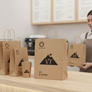 Bolsas de Papel Kraft Reciclado con Logotipo Personalizable para Alimentos, Bolsa de Papel Marrón Gruesa y Resistente para Compras y Comida para Llevar - Product Image 2