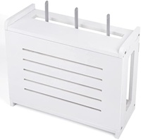 Étagère de routeur en bois montage mural WiFi routeur boîte de rangement Modem gestion des câbles multiprise Hider Rack bois massif blanc