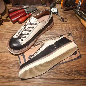 Men's <b>Genuine</b> <b>Leather</b> Shoes British Style Trendy Business Formal Lace-up Pointed Toe Derby Wedding Autumn Solid Pattern Comfort - Product Image 4