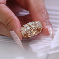 Bague en diamant de laboratoire de taille de poire de luxe 18K or jaune massif bagues de bijoux fins Design Original haute joaillerie dames pour la fête