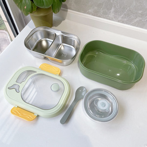 Boîte à lunch compartimentée en acier inoxydable de qualité alimentaire avec grande capacité, fermeture à boucle, sans mélange d'odeurs et boîte à repas pour riz - Product Image 2