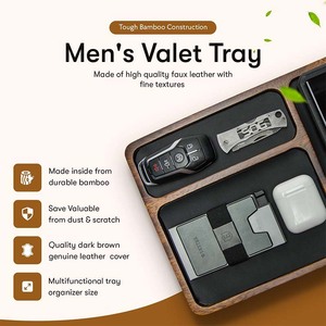 Plateau <span class=keywords><strong>de</strong></span> <span class=keywords><strong>valet</strong></span> en bois <span class=keywords><strong>de</strong></span> noyer et cuir <span class=keywords><strong>de</strong></span> qualité supérieure support <span class=keywords><strong>de</strong></span> <span class=keywords><strong>nuit</strong></span> plateau <span class=keywords><strong>de</strong></span> vanité organisateur <span class=keywords><strong>de</strong></span> bureau stockage et organisateur <span class=keywords><strong>de</strong></span> lunettes <span class=keywords><strong>de</strong></span> soleil - Product Image 6