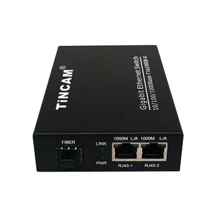 TiNCAM Gigabit Media Converter 10/100/1000Mbps Ethernet Media Converter 1* RJ45+1*SFP Fiber Port SFP Bidi 20km Stock