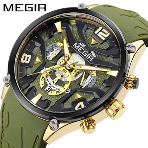 <span class=keywords><strong>Montre</strong></span> Chronographe à Quartz en Alliage pour Hommes, Bracelet en Silicone Personnalisé, <span class=keywords><strong>Prix</strong></span> d'Usine, Montres <span class=keywords><strong>Megir</strong></span> en Gros - Product Image 2