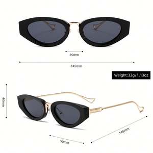 Gafas de Sol de Metal con Marco Pequeño Retro de Moda con Logotipo Personalizado 2025, Gafas de Sol de Ojo de Gato de Aleación UV400 para Hombre y Mujer - Product Image 6