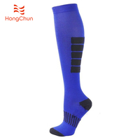 Chaussettes de compression à long tube rayé coloré Fitness Sports Running Chaussettes de cyclisme Chaussettes unisexes