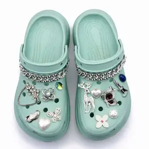 2023 shoe decoration chains for designer shoes Chain charm charms sale metal bling women clog