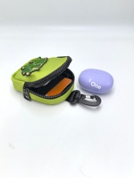 Mini pochette brodée dinosaure en tissu Oxford avec fermeture éclair, porte-clés, porte-monnaie, sac de rangement pour écouteurs avec mousqueton pour sac à dos d'enfant