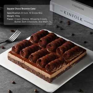 Pastel de Queso y Chocolate Congelado en Forma Cuadrada de 850g, 8 Pulgadas, Bajo en Grasa, con Crema Natural y Miel, 10 Rebanadas para Venta al Por Mayor - Product Image 1