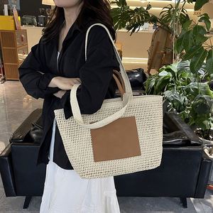 Sacs fourre-tout en paille grande capacité pour femmes, sacs en paille tissés personnalisés, sacs à main en paille pour femmes - Product Image 3