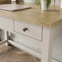 Escritorio de Computadora Estilo Rústico con Altura Ajustable, Mesa de Escritura con Tapa Elevadora y 2 Cajones, Estación de Trabajo para Oficina en Casa
