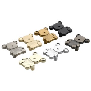 Modern Minimalist Bear Shape Drawer Handles Zinc Alloy Plated Durable For Childrens Room Furniture - Product Image 5