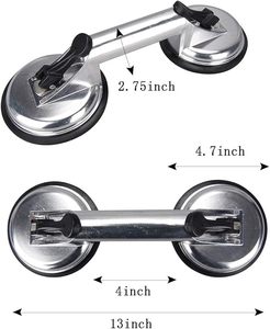 Ventosa de Vacío de Aleación de Aluminio de 2 Garras WEHER Factory, Ventosa de Vidrio de Alta Resistencia con Doble Mango y Bloqueo, Grado Industrial, 150 kg - Product Image 3