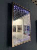 Miroir de salle de bain rectangulaire mural avec tunnel magique 3D, lumière LED, miroir infini